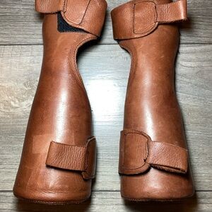 Handmade Leather Men's Brown Leather Wrist and Forearm Bracer